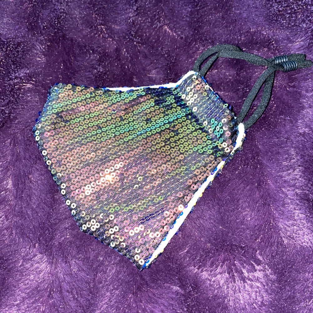 Sequin Face Mask w/Opening for Filter